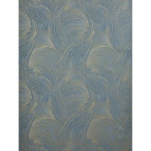 Engrave Indigo Wallpaper